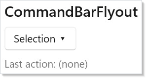 带主命令与次命令的 CommandBarFlyout